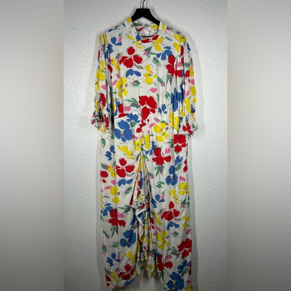 Rixo X Target Floral Mock Neck Cascade Ruffle Dress Maxi 20/22W EUC - Picture 4 of 10